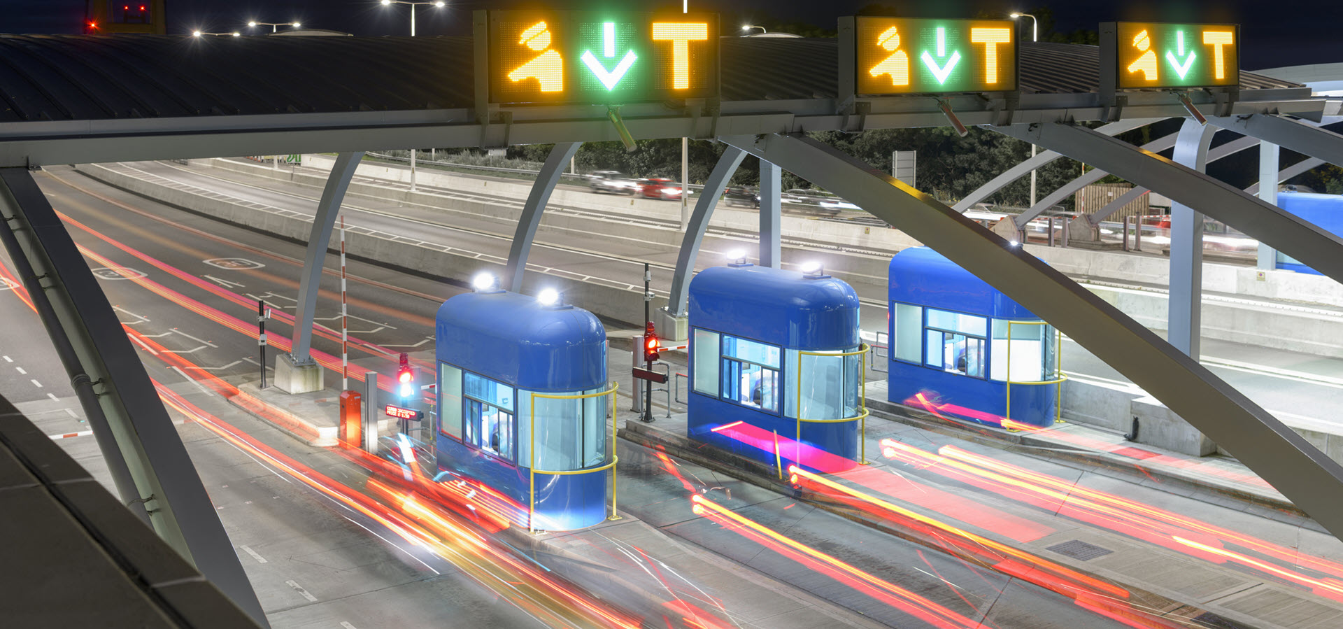 Cars going through checkpoints