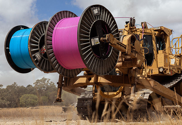 Truck carrying cables