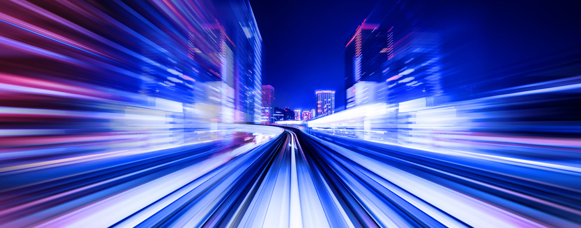 Light streaks through the city