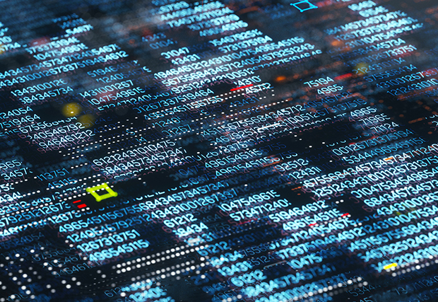 A series of numbers in blue 