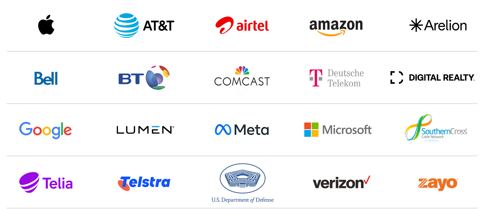 multiple logos of businesses that ciena works with